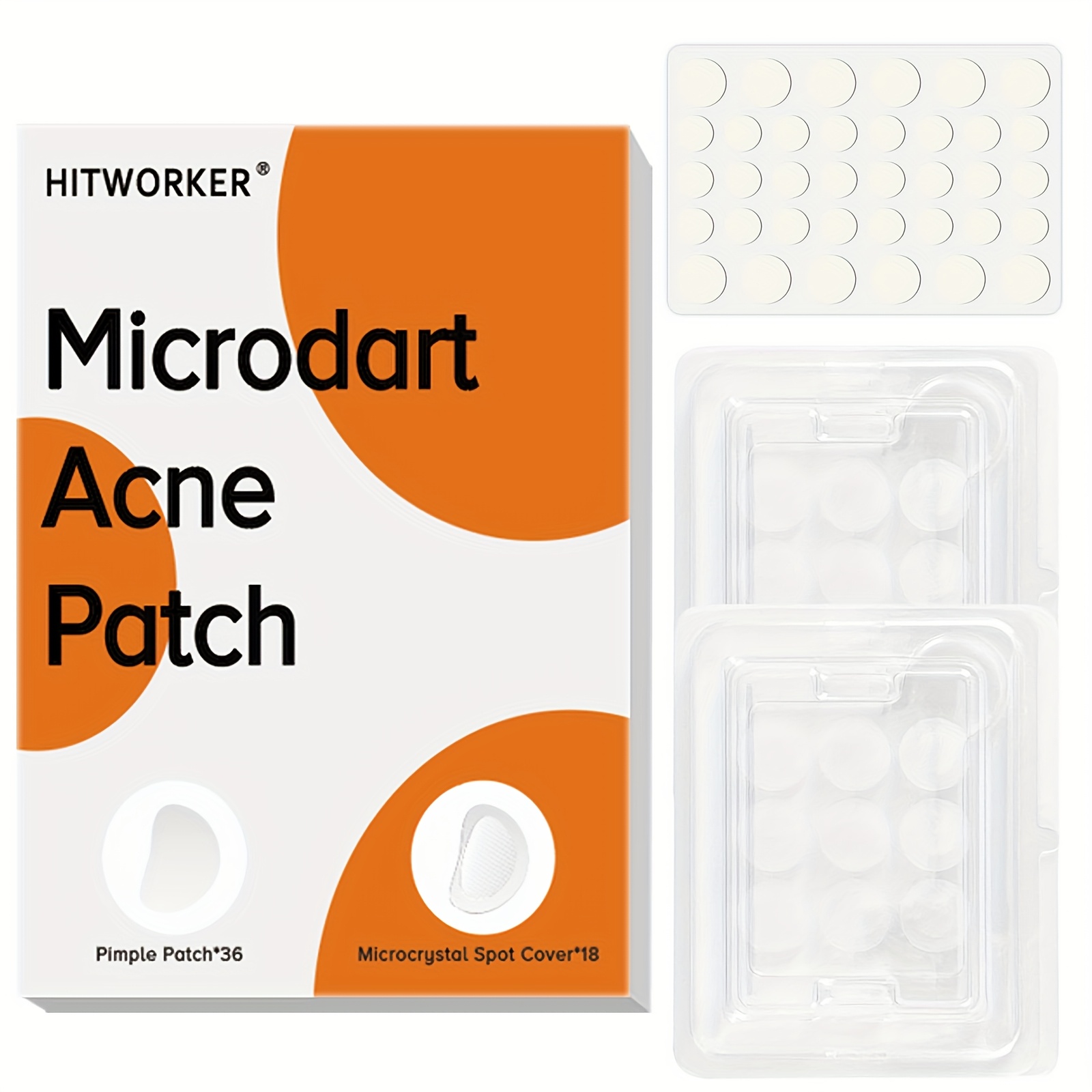 Face Oil - 60枚入りマイクロクリスタルスポットカバー付きニキビパッチ、丸型顔用シミシール、デイリースキンケア