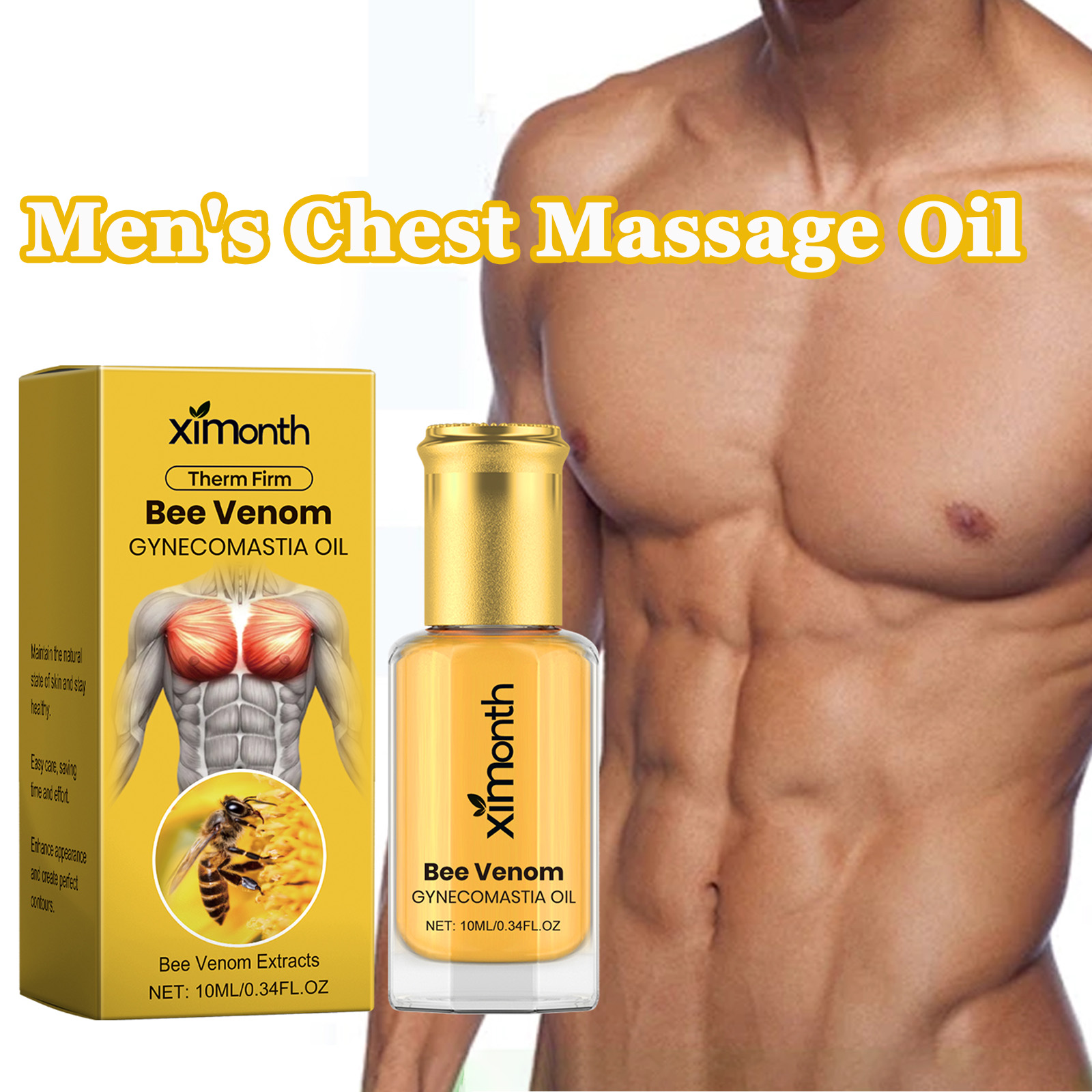 Skincare China - 蜂毒メンズ胸マッサージオイル引き締め栄養ケア胸輪郭引き締め弾性オイル男性の胸のスキンケア