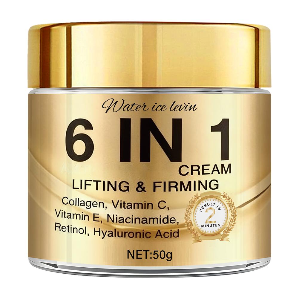 Vitamin C Serum - 6 IN 1 コラーゲンフェイスクリーム リフティング・ファーミング・モイスチャライザー ビタミンC、E、レチノール、ヒアルロン酸配合