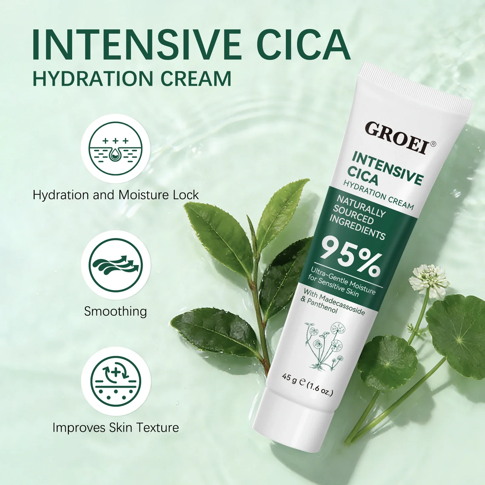 Skincare Glowing - GROEI スノーグラス モイスチャライジングクリーム 45g 栄養フェイスローション 保湿スキンバリア修復