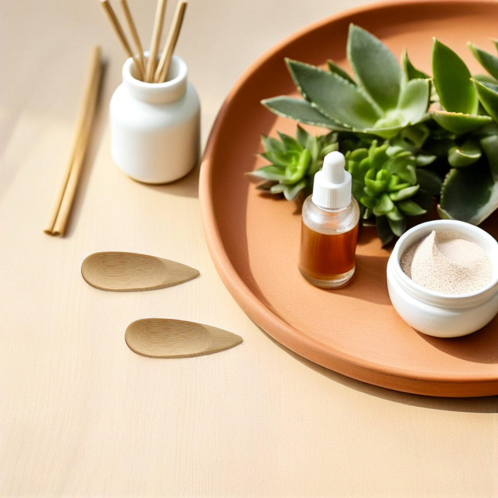 20個入り 竹製フェイスクリームスプーン ミニスパチュラ 再 - Face Mask Skincare のレビューと価格