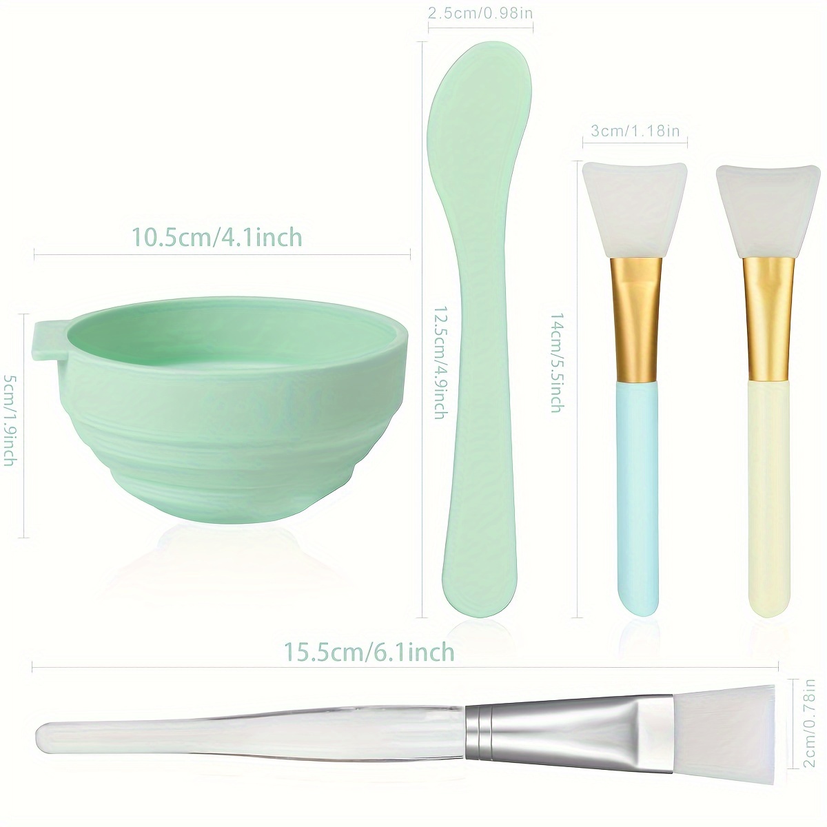 シリコン製フェイスマスクボウル5個セット。フェイスマスクの調 - Face Mask Skincare のレビューと価格
