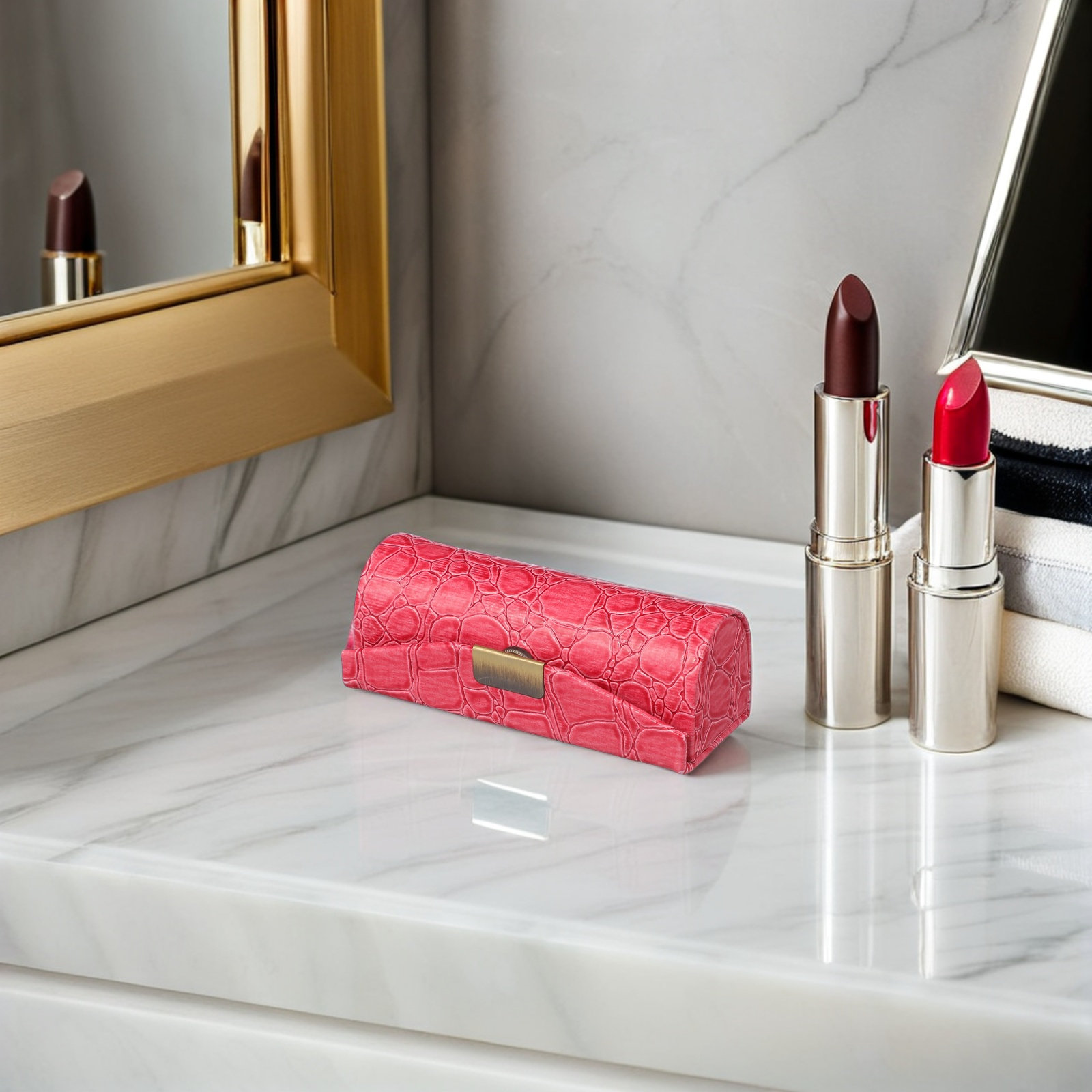 リップスティックケース、PU素材、装飾付き、コンパクト、旅行 - Lip Balm のレビューと価格
