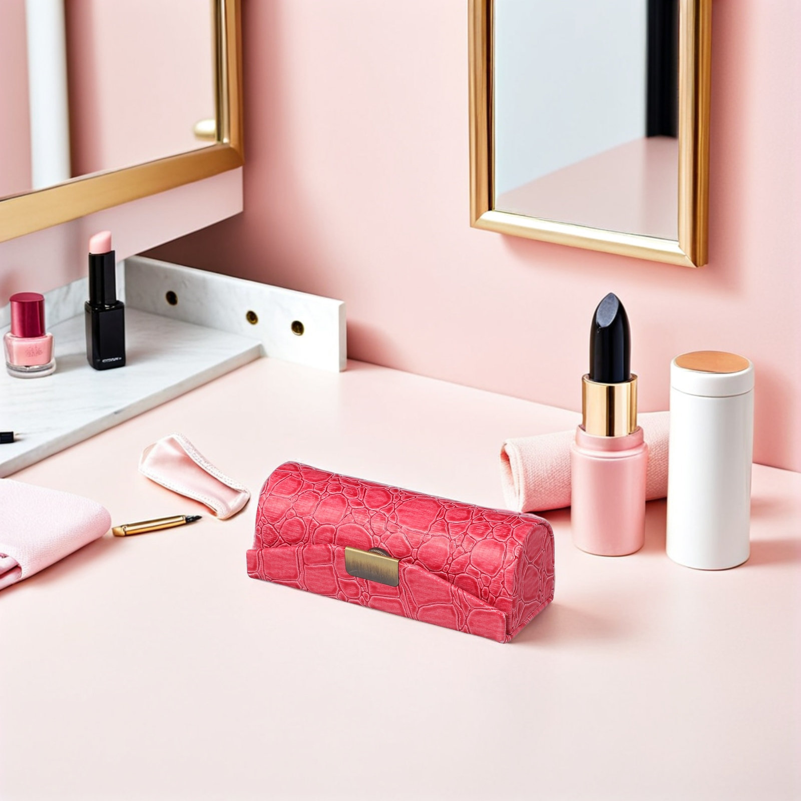 リップスティックケース、PU素材、装飾付き、コンパクト、旅行 - Lip Balm のレビューと価格
