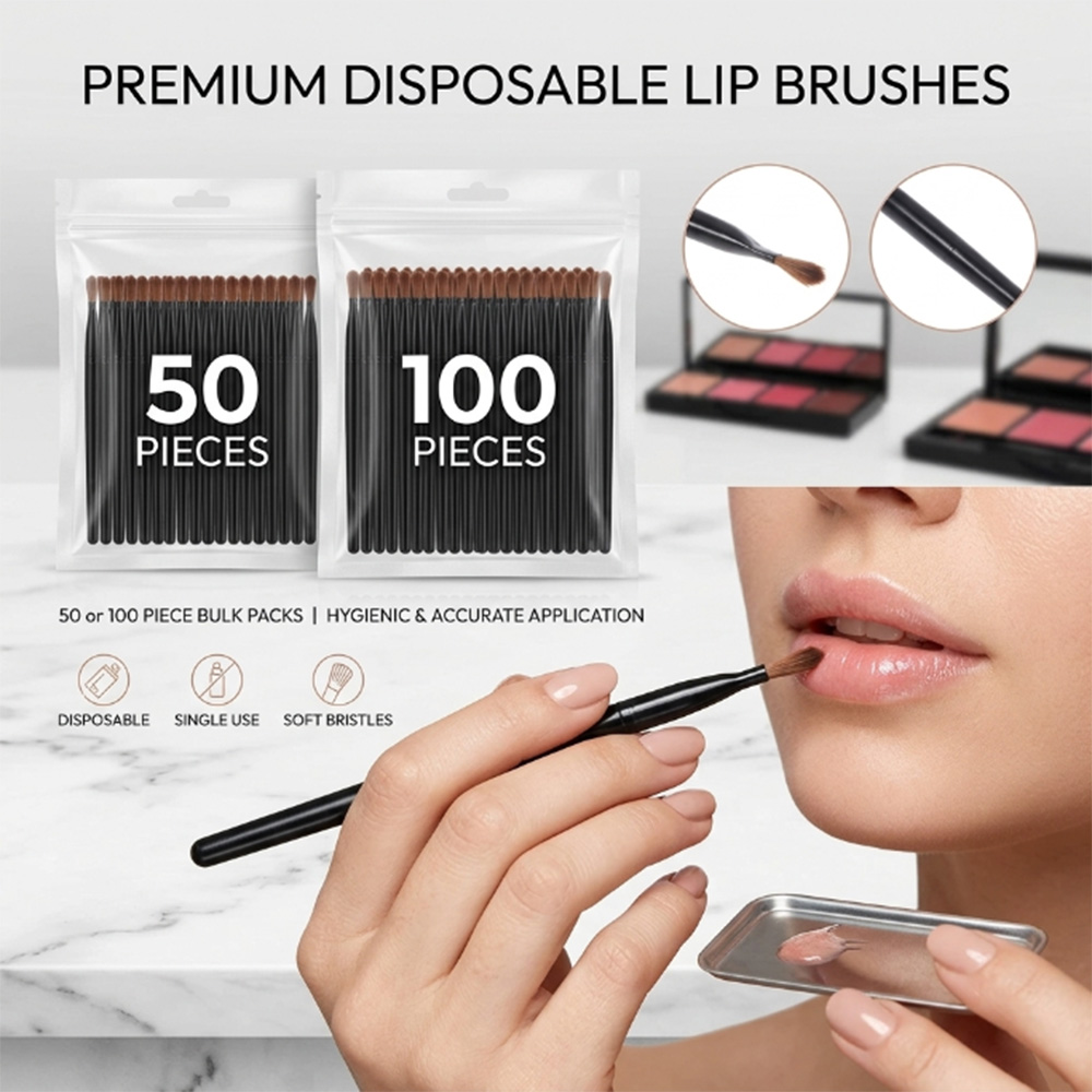 50/100 個使い捨てリップブラシセット口紅グロスワンドア - Lip Balm のレビューと価格