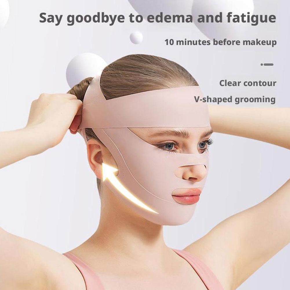V フェイス痩身包帯顔彫刻スリープマスク通気性弾性調節可能な - Face Mask Skincare のレビューと価格