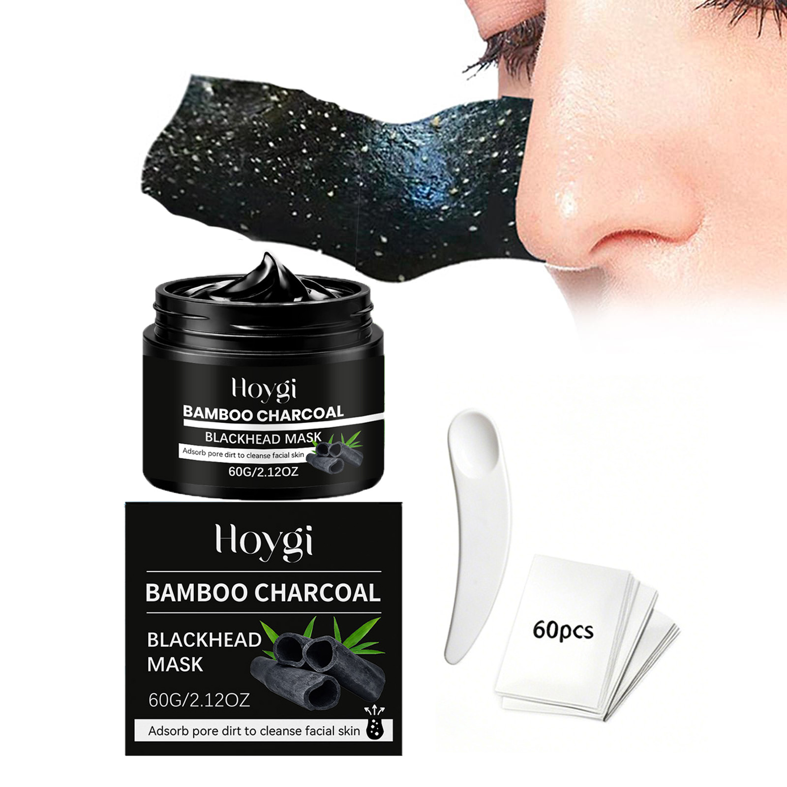 竹炭ブラックヘッドマスクピールオフ毛穴クレンジングノーズマス - Skincare China のレビューと価格